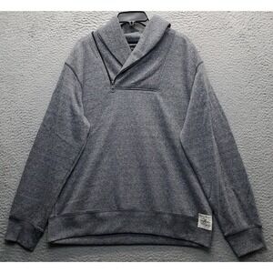 Marc Ecko Sweater Mens L Gray Casual Long Sleeve Zipped Shawl Collar Pullover